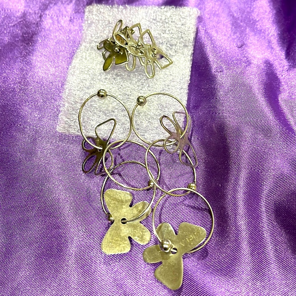 Furla butterfly earrings and ring